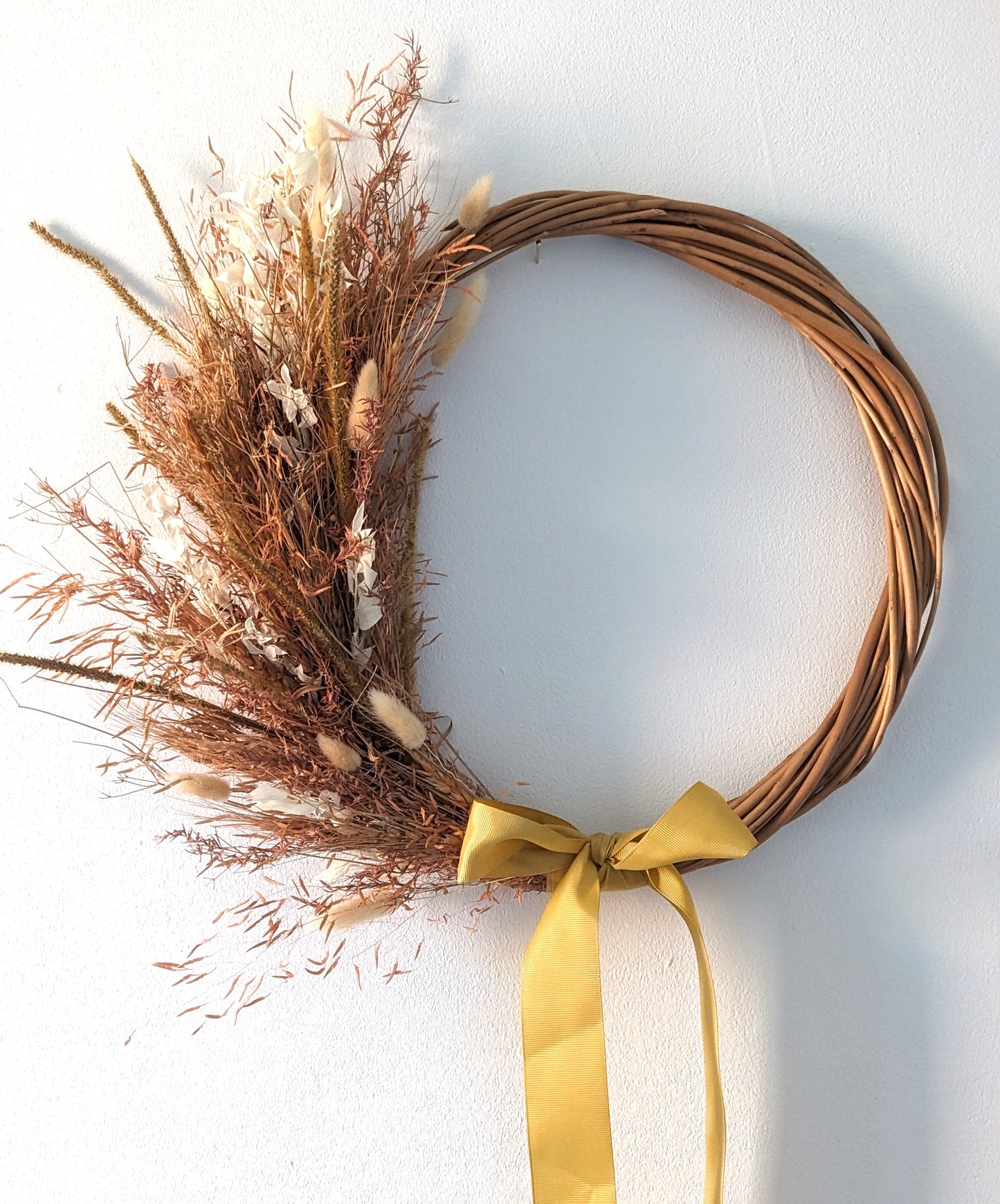 large dried flower wreath