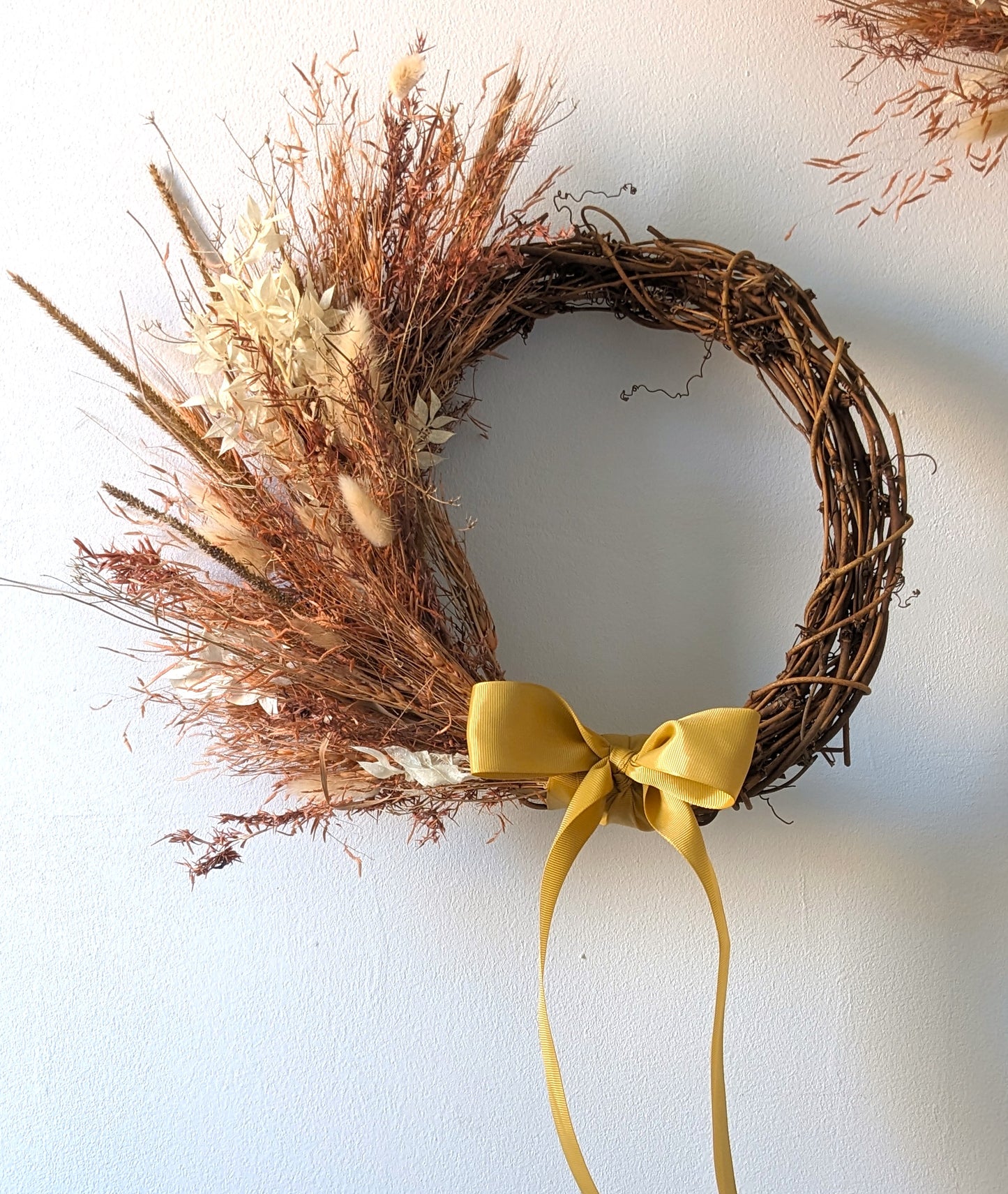 small dried flower wreath